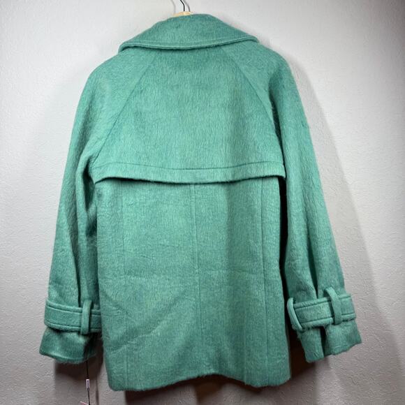 Avec Les Filles Women's Fuzzy Teal Green Peacoat Size S NEW - Picture 7 of 8